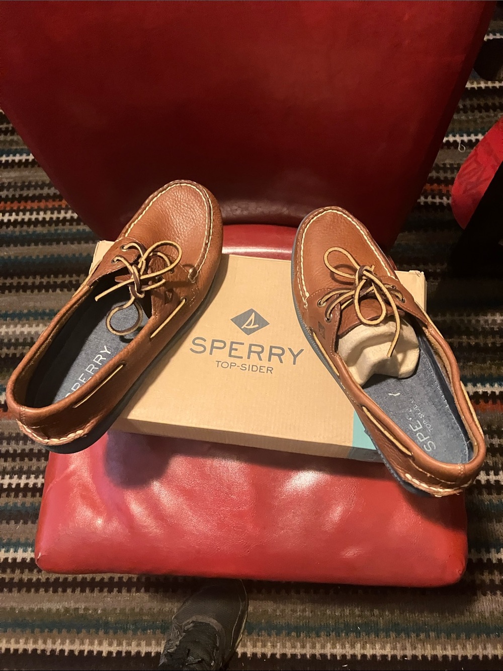 Sperry Brown Leather Moc Toe Men’s Boat Shoes